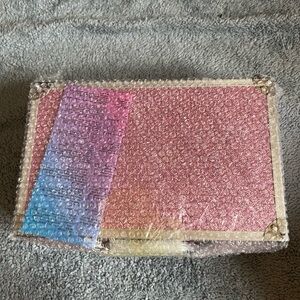 Amazon Women Makeup Case Pink with Blue and Purple Accent